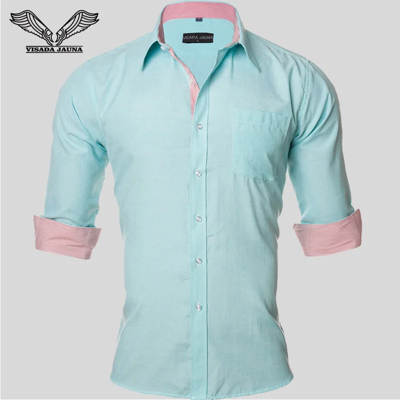 VISADA JAUNA США Европа 2XL одноцветная Мужская рубашка повседневная мужская брендовая одежда Chemise Homme Деловая одежда с длинным рукавом N1154
