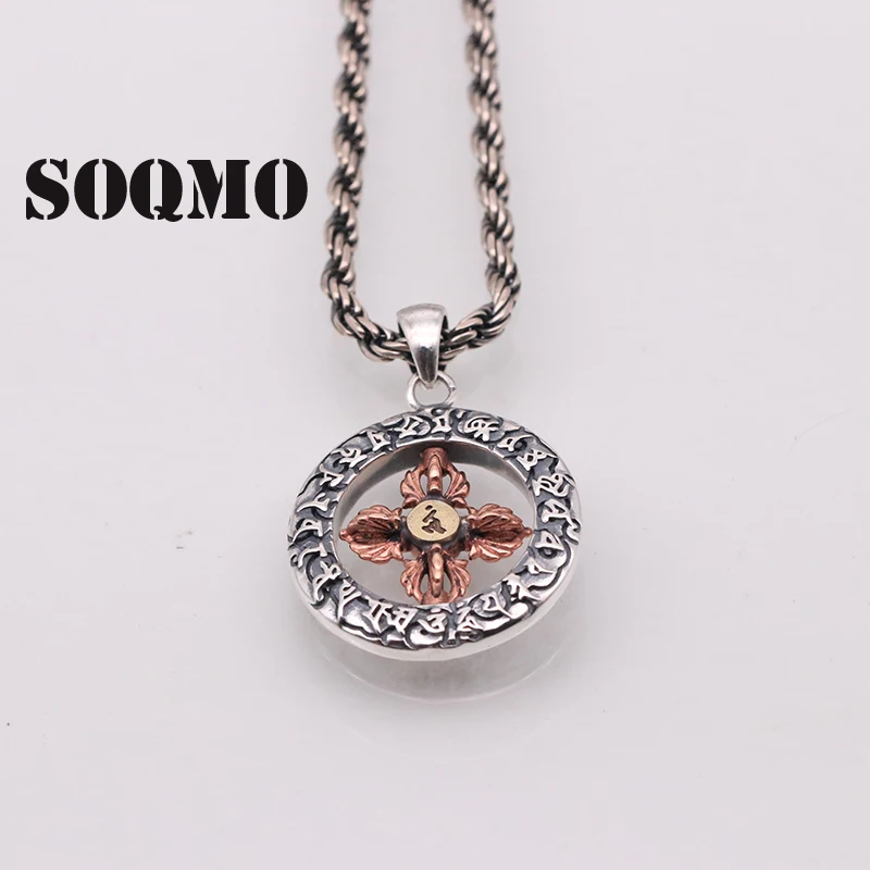 SOQMO подвеска Будды 100% Настоящее серебро 925 пробы ювелирные украшения для мужчин и