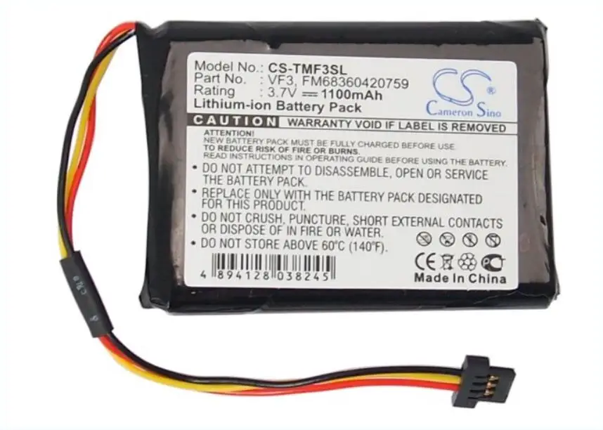 

Cameron Sino 1100mah battery for TOMTOM Go XL330S Quanta FM68360420759 VF3 batteries