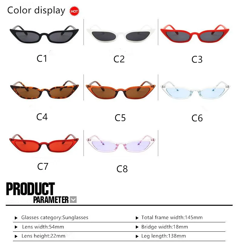 2019 Brand Design Cat Eye Women Sunglasses Retro Small Frame Transparent Ocean Film Outdoor Driving Sun Glasses Female Mirror UV