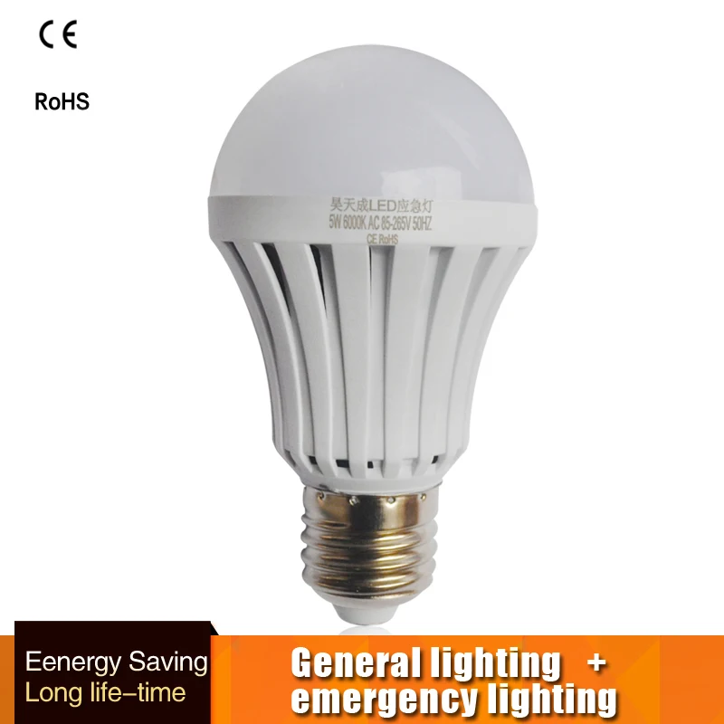 

Smart LED Bulb E27 5w-9W Led Emergency Light 110V 220v Rechargeable Battery Lighting firefighter Lamp Bombillas indoor lighting