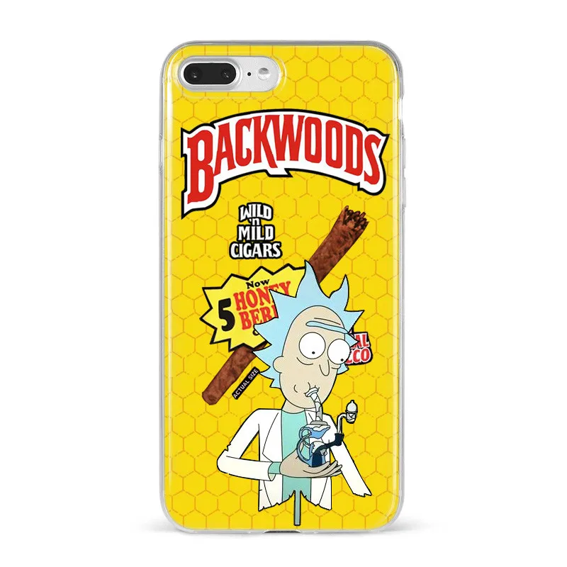 Rick e morty Simpson sertao macio caso de telefone Silicone capa Backwoods para o iphone XS XR Max 6 7 8 Plus 5 6 X Habitacao