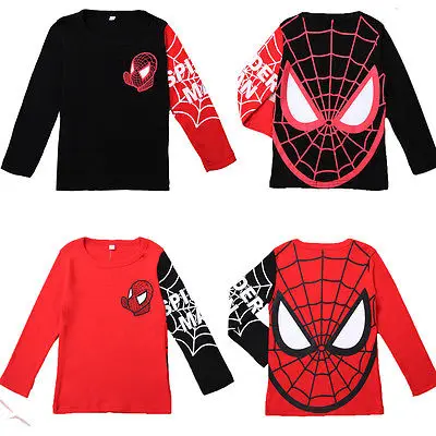 Детские топы с длинными рукавами для мальчиков и девочек, Человек-паук супергерой, футболка унисекс