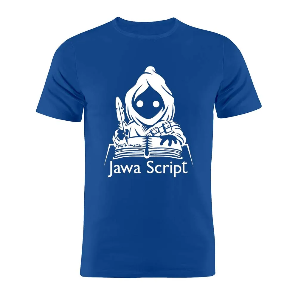 Men's T Shirt Cotton Javascript Coder Programmer Developer Jawa Script Funny Sayings Gift Tee - Цвет: Синий