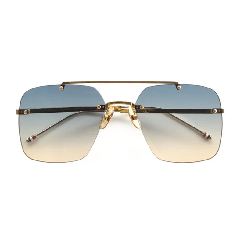 Новые женские квадратные солнцезащитные очки для женщин градиентные солнцезащитные очки без оправы брендовые Дизайнерские Модные оттенки женские очки УФ 400 - Цвет линз: No.2 Sunglasses
