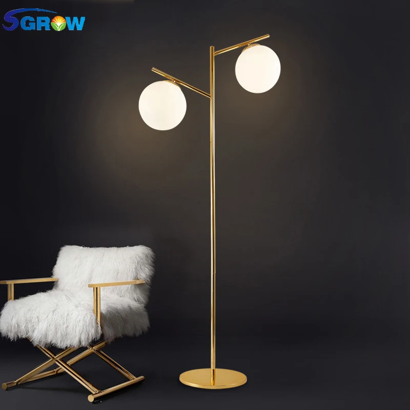 Sgrow Two Gl Floor Lamp With E27 Bulb Indoor Lighting E27 Bulb Indoor Lighting