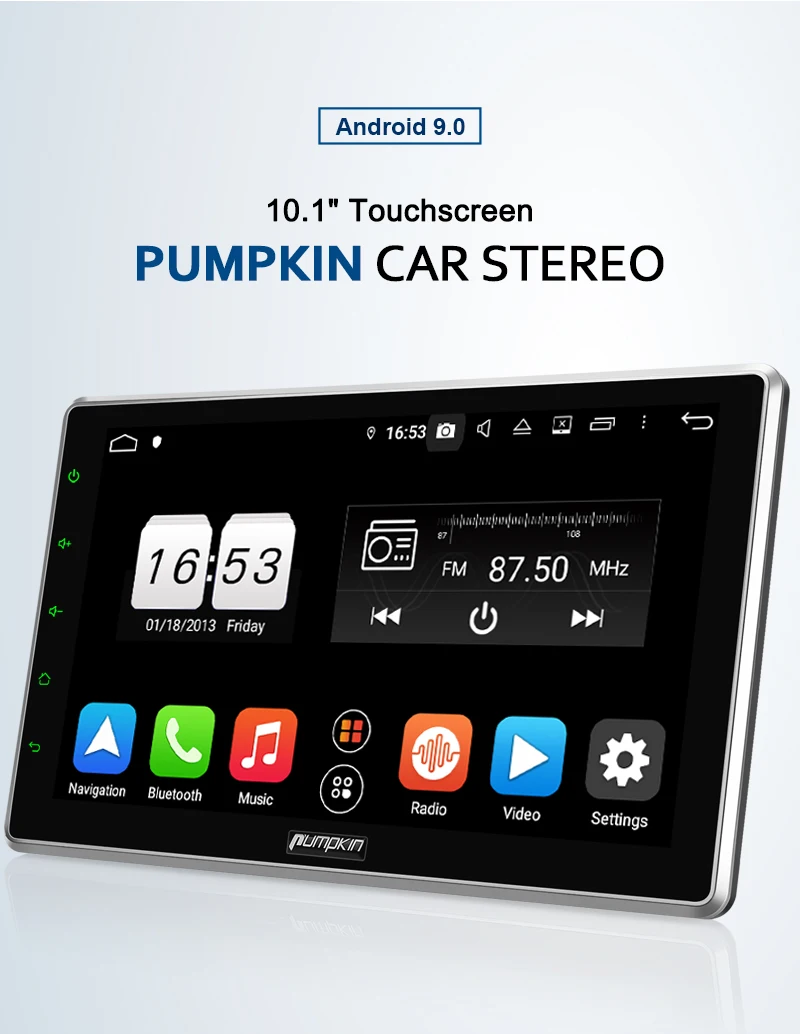 Тыква 2 Din 10," Android 9,0 Универсальный радио Восьмиядерный 4 ГБ 32 ГБ стерео аудио без DVD плеер gps навигация Wifi OBD2 DAB