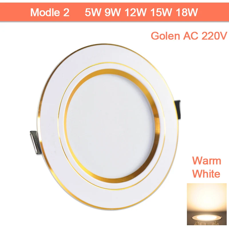 smart led downlights Downlight gold Silver White Ultra Thin Aluminum led downlight 3W 5W 9W 12W 15W 18W AC220V 240V Round Recessed LED Spot Lighting flush ceiling lights Downlights