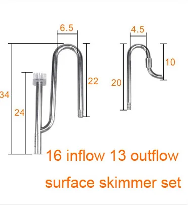 Мини нано короткая Лилия струйная труба из нержавеющей стали Поверхность скиммер поток отток РЫБЫ воды растение бак пейзаж аквариум - Цвет: 1713mm surface set