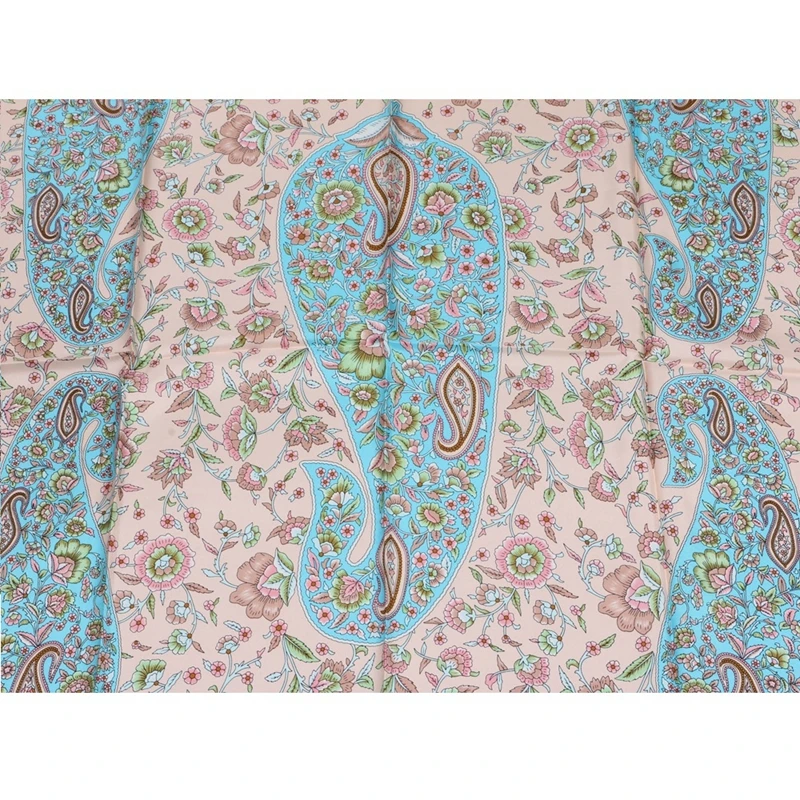 2018 Весна цветочный принт 100% Шелковый саржевый шарф хиджаб платок большой площади шелковые шарфы шаль обертывания стороны свернутые края