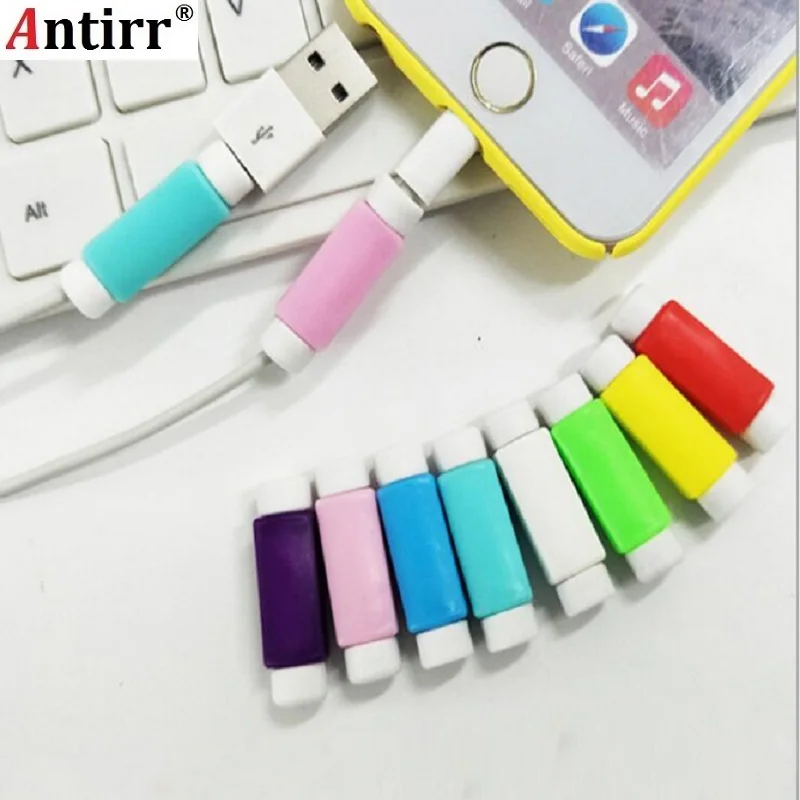 10pcs/lot USB Charger Earphone Cable Protector Colorful Earphones USB