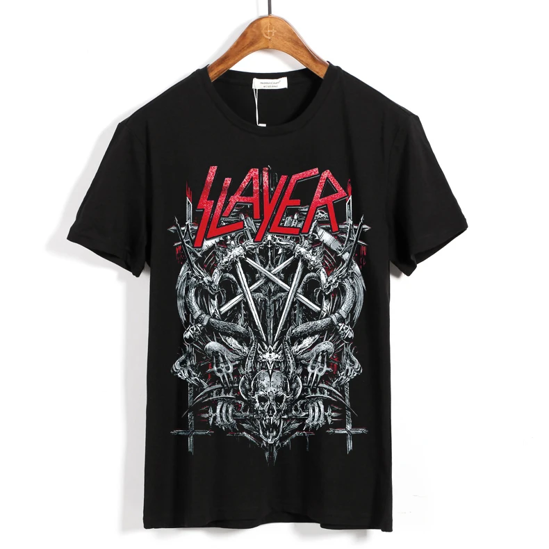 

9 designs SLAYER Rock Brand men women shirt 3D demon skull bone Hardrock heavy Thrash metal skateboard camiseta black tee