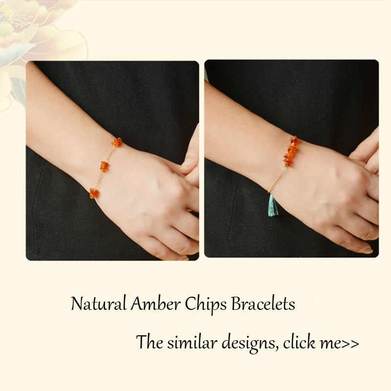 amber chips  tassel bracelet (2)