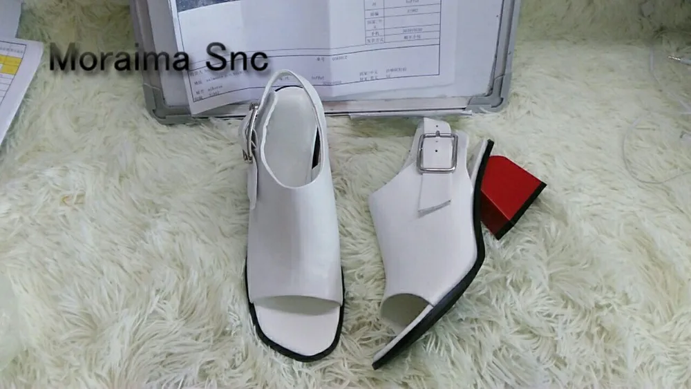 

Moraima Snc summer mixed colors women sandals sexy peep toe high heels sandals women rome style buckle gladiator ladies shoes