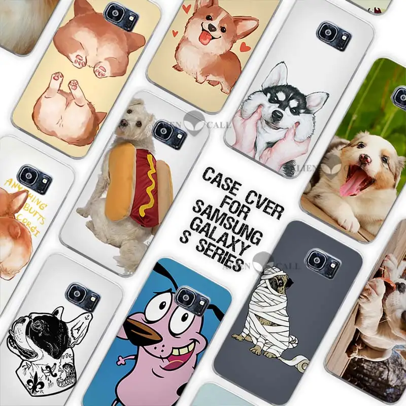 Image Corgi Drawing dancing hot dog Clear Case Cover Coque Shell for Samsung Galaxy S3 S4 S5 Mini S6 S7 Edge Plus