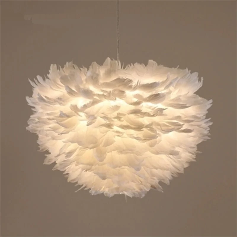 

Minimalist Creative Fantasy Lustre Pendant Lights Children's Bedroom Dining Room Hanglamp Nordic Study Room LED Feather Light