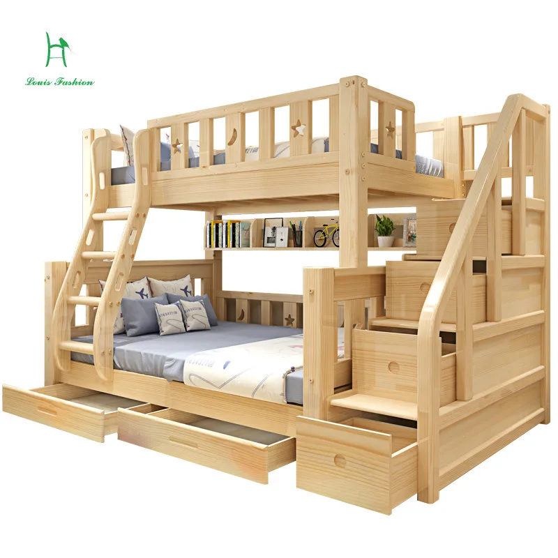 Letto A Castello Per Bambini Louis Fashion In Vero Legno Di Pino Con Cassetti Per Scale Sicuro E Resistente Fashion Beds Bunk Bedbeds Wood Aliexpress