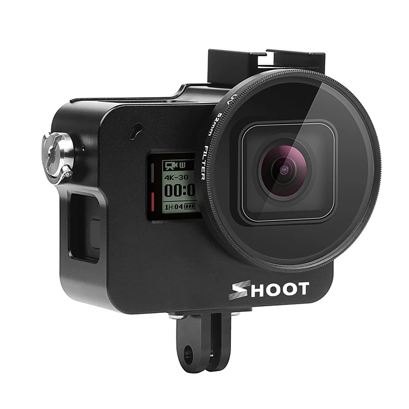 Черный для GoPro Hero 7/Hero 6/Hero 5 защитный корпус оболочки камеры чехол Горячий башмак+ 52 мм УФ объектив фильтр камеры аксессуары