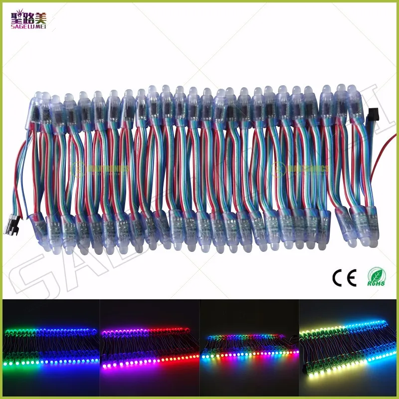 500 шт. DC5V ws2811ic черный/белый/зеленый/RGB провода 12 мм светодиодный модуль String Супер яркий светодиодный пиксель света цифровой