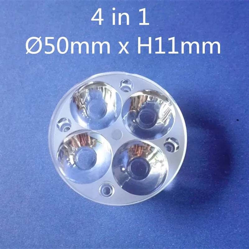 2 pcs LED car lens spotlight lens 4 LED cluster lamp lens diameter 50mm