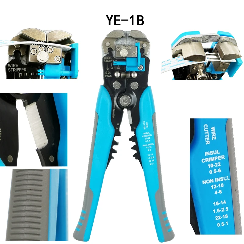 YEFYM SN-2549 0,08-1 мм2 обжимные плоскогубцы набор 8 челюстей для трубки/штепсельной пружины/изоляции/неизоляции большинства типов клемм инструменты