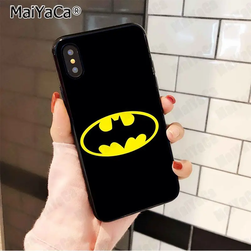 MaiYaCa Лидер продаж крутой marvel Бэтмен Логотип Мода Роскошный чехол для телефона для iphone 11 pro X 66S 7 7plus 8 8Plus 5S XS XR XS MAX - Цвет: 6