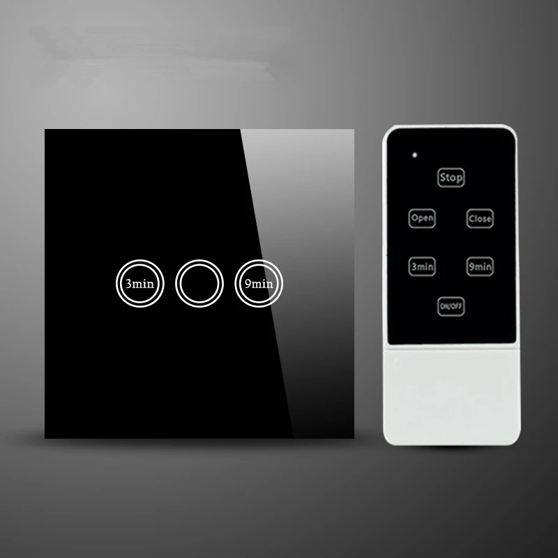 UK/EU Standard Crystal glass Remote Control Light Switch time delay