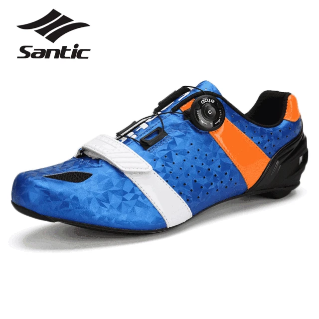 Cheap Santic Road Cycling Shoes Carbon Fiber Bike Shoes EU 39-45 Breathable Self-locking Athletic Sneakers Outdoor Zapatillas Ciclismo