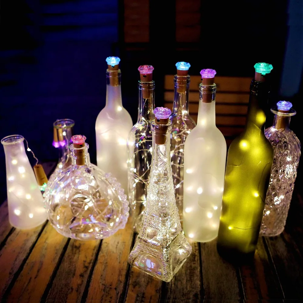 Светильники в форме винных бутылок упаковка из 10 шт. светодиодные светильники-пробка гирлянда Батарея привелась в действие мини, для вина Звездное пробковые свет для художественного оформления ногтей, ручная работа