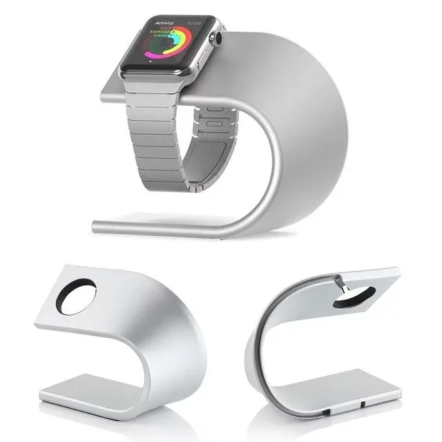 

Practical leisure Black/Silver U Shape Aluminium Alloy Stand Docking Charger Station Holder for Apple Watch iWatch Free shipping