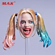 1/6 Harley Quinn Head Carving With Changable Hair Female Joker Head Sculpt Model for 12