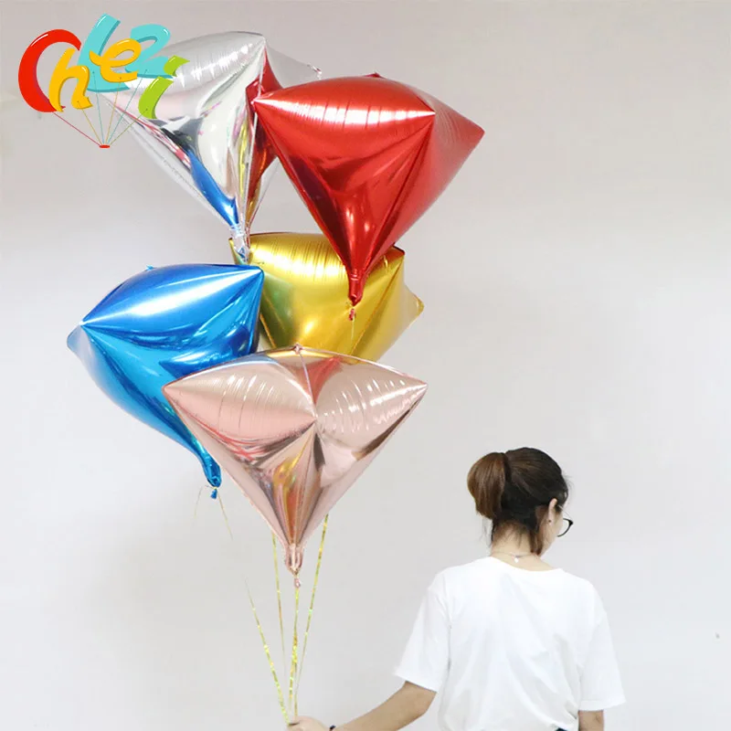

20pcs 24inch 4D diamond Cube Shaped Helium Ball Solid Aluminum Foil Balloons Party Wedding Birthday Party New Year Decoration