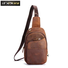 Мужская качественная кожаная повседневная треугольная нагрудная сумка " планшет дизайн на одно плечо модная сумка через плечо мужской рюкзак 8010d