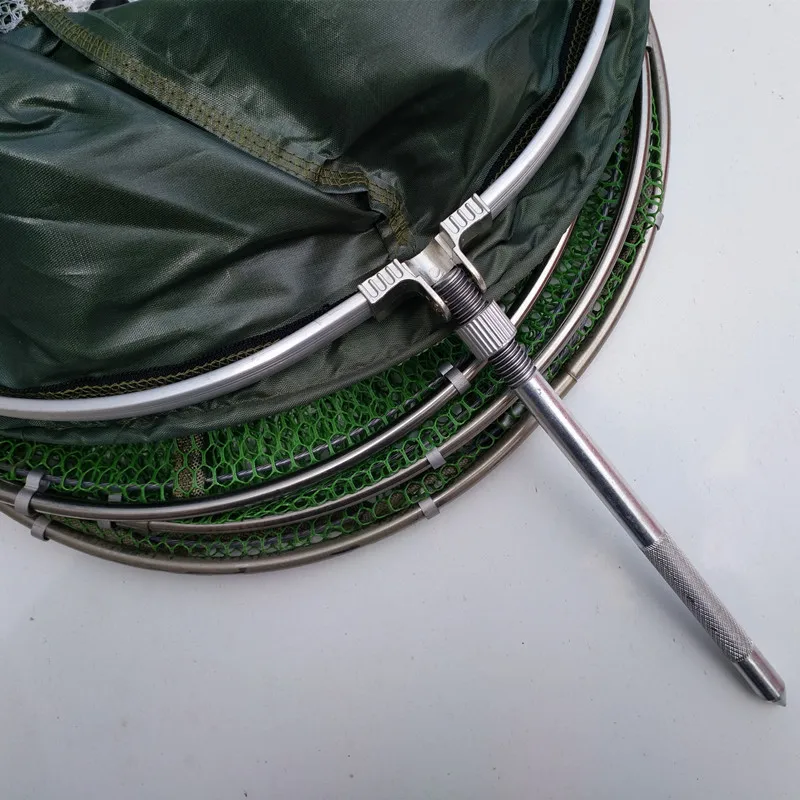 Buy Double Stainless Steel Rings 5 Layers Collapsible Fish Care Net Folding Shrimp Minnow Fishing Trap Dip Net Cage 50kg Load NET001