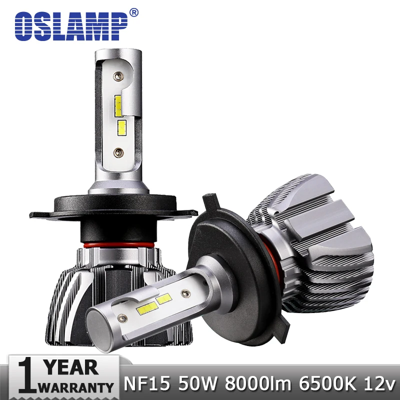 Oslamp H4 Hi Lo Beam H7 H11 H1 H3 9005 9006 светодиодный автомобильный головной светильник 50 Вт 8000lm