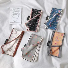 Маленький шелковый шарф, платок на шею, платок для женщин, бандана, элегантная женская повязка на голову, повязка на голову, платок