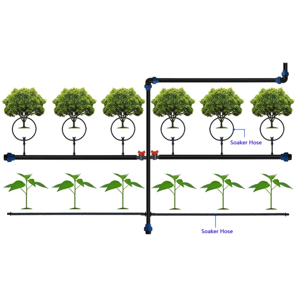2 м Soaker водный шланг садовое дерево полив протекающая трубка сельскохозяйственная посадка Автоматическая орошение проницаемая труба