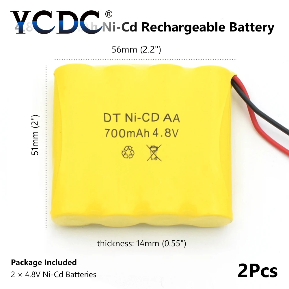 1/2/4/8x Перезаряжаемые 4,8 V 700 мАч никелевая-кадмиевая АА Батарея пакет для удаленного Управление игрушки электромобиль SM-2P Plug-гидридных и никель-кадмиевых типов аккумуляторов 4,8 вольт батарея - Цвет: 2 X 4.8V