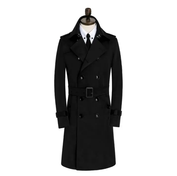 Дизайнерский английский Мужской плащ, мужское длинное пальто, мужская повседневная одежда, приталенное пальто с длинным рукавом размера плюс S-9XL