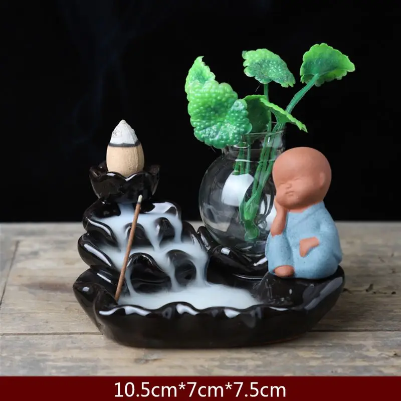 Керамика креативный обратного потока Ладан горелки вафельный рожок сзади стеклянный гидропонный ваза для цветов подсвечник, декоративные изделия