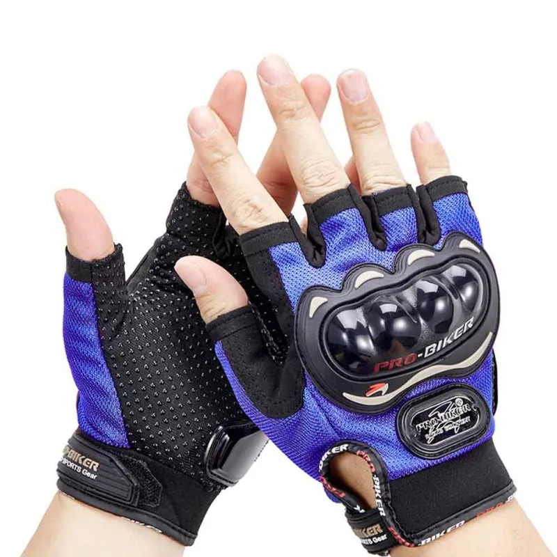 Ткань Пластик Половина Finger рыцарские велосипедные перчатки Guantes Ciclismo гель Мотокросс варежки цифрового таймера для тренировки с Luva