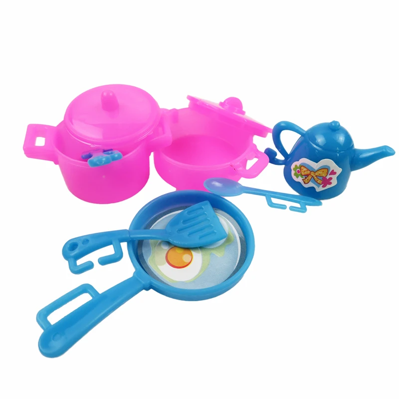 7 قطعة/المجموعة البسيطة محاكاة المطبخ الأثاث المطبخ الطبخ لعبة الأطفال هدية كيد لعب لعب ل 12 بوصة إكسسوارات دمي