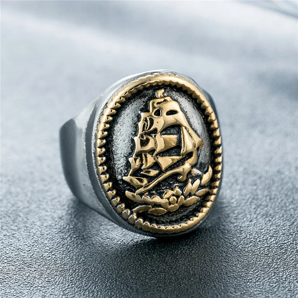 

LISTE&luke 1pc Size 8-13 New Arrival Sailing Cool Ring 316L Stainless Steel Punk Jewelry Men Boys Ring