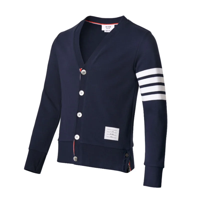 

2019 Fashion TB THOM Brand Spring Autumn hooded Sweatershirts Cotton Jacket Men Women Couple Clothin Male Casual Sportswear Coat
