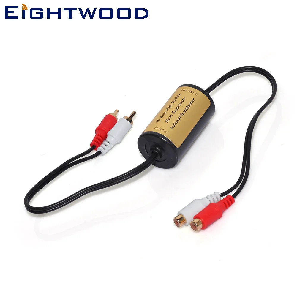 Eightwood Ground Loop Isolator with Filter Car Radio Audio Hum Noise