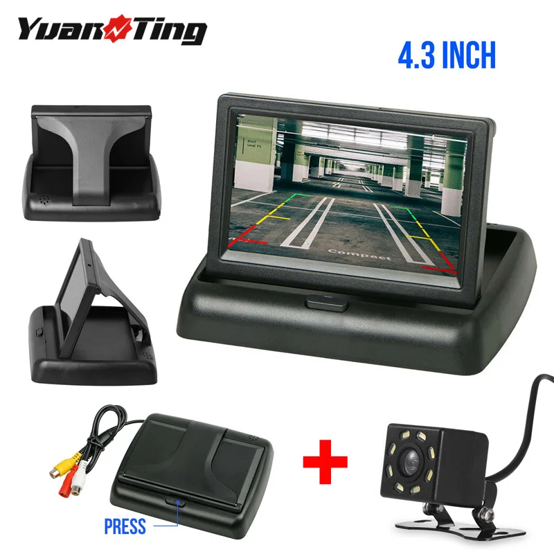 

YuanTing 4.3'' Rearview car monitor Screen & LED Waterproof Car Parking Assistance Reversing Back HD Car Rear View Camera