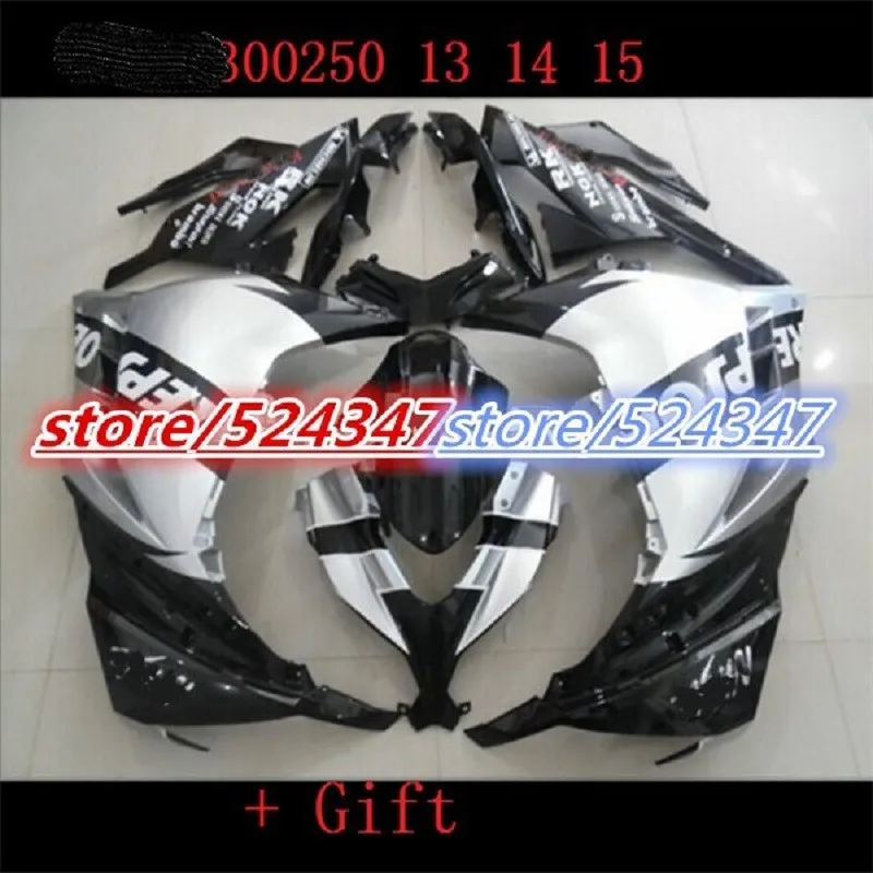Литье под давлением для KAWASAKI NINJA 300 13 14 EX серебристый черный не серый EX300R 300R ZX300R EX300