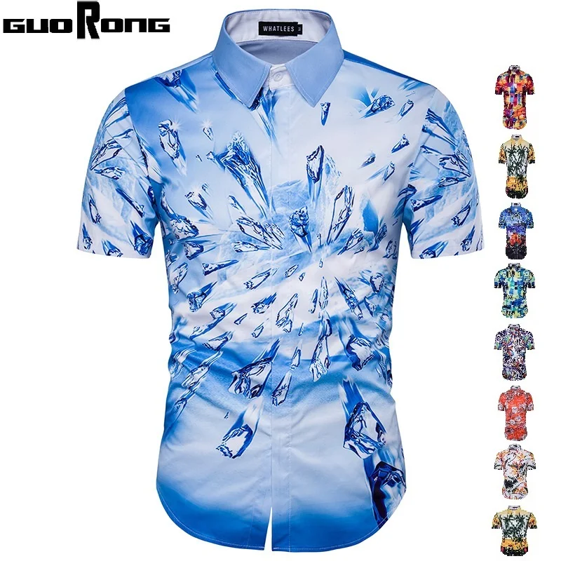 2017 New 20 color Mens Hawaiian Shirt Male Casual camisa