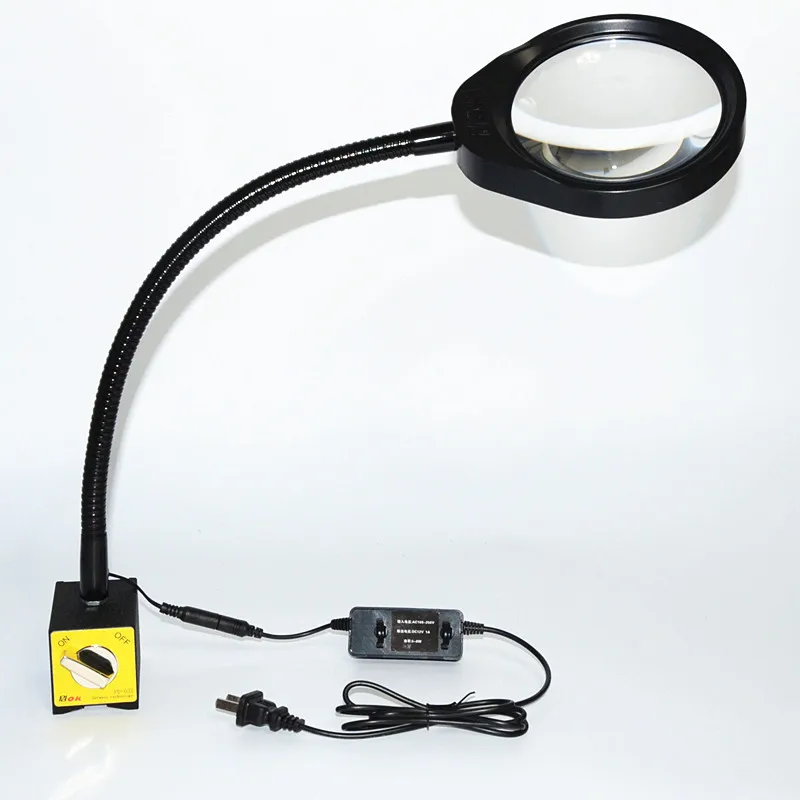 8X Black Multi function LED lamp Magnifier with Base