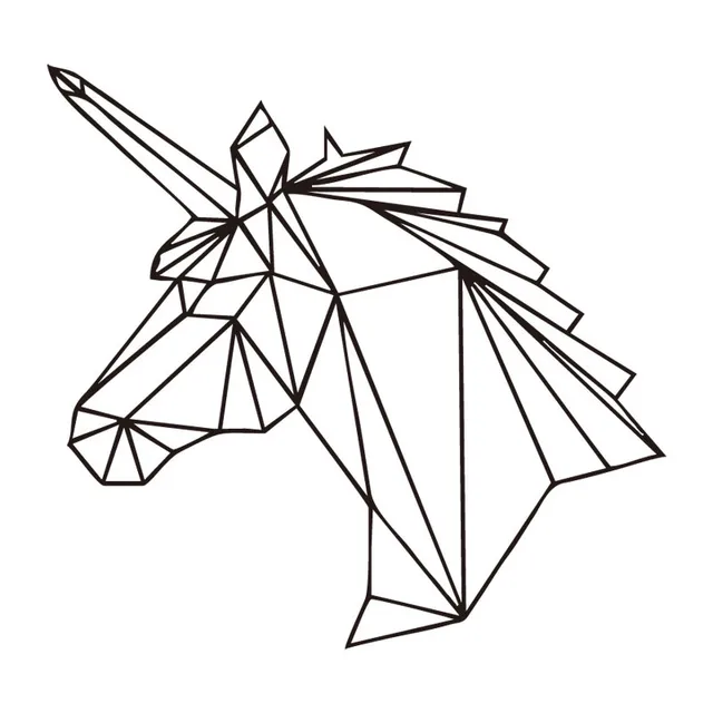 geometric unicorn wall sticker removable horse head vinyl decals
